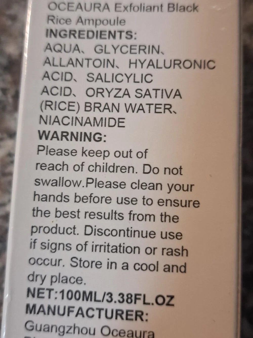 OCEAURA EXFOLIANT BLACK RICE AMPOULE - Picture 9 of 9